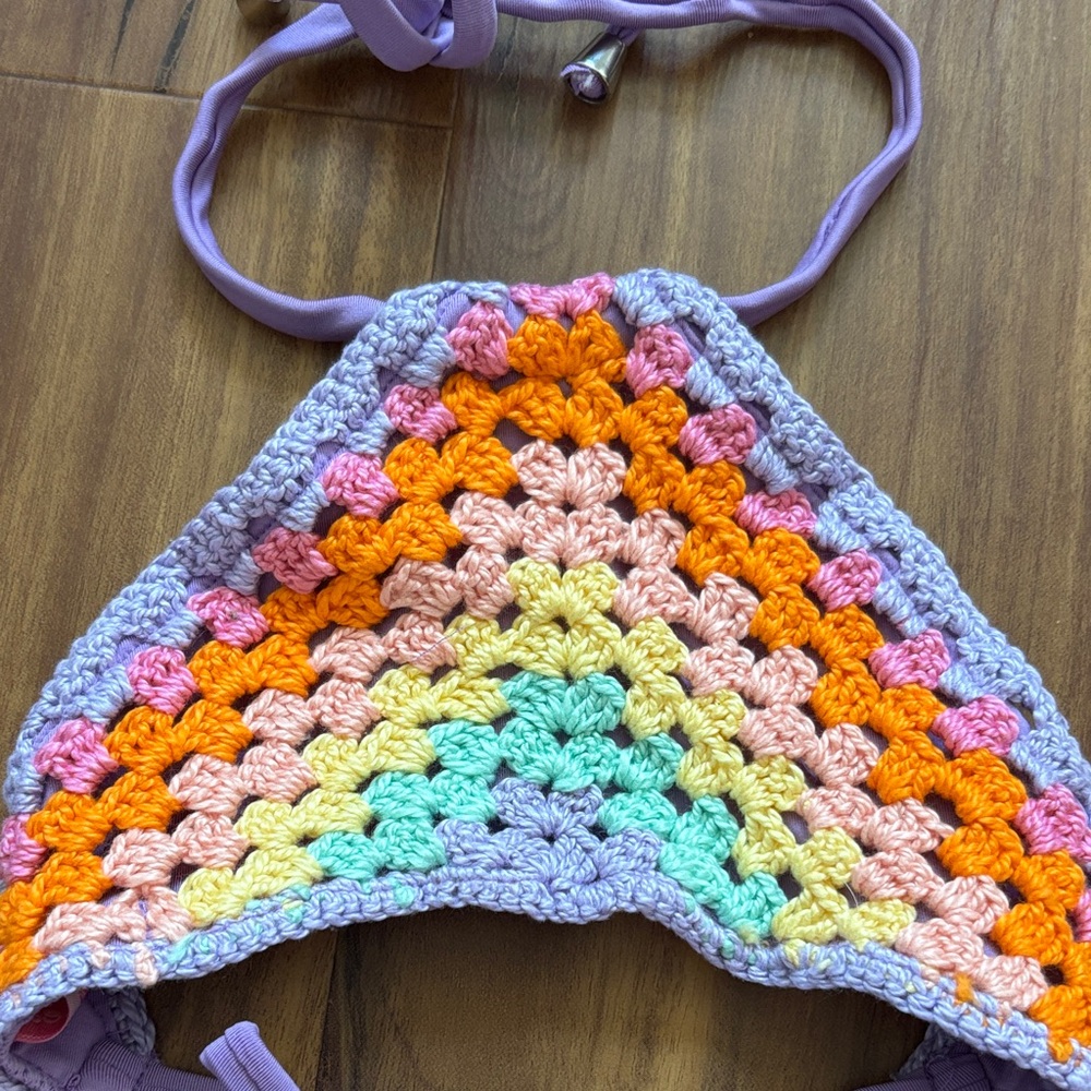Planet Sea Crochet Rainbow Halter Bikini - Picture 2 of 4